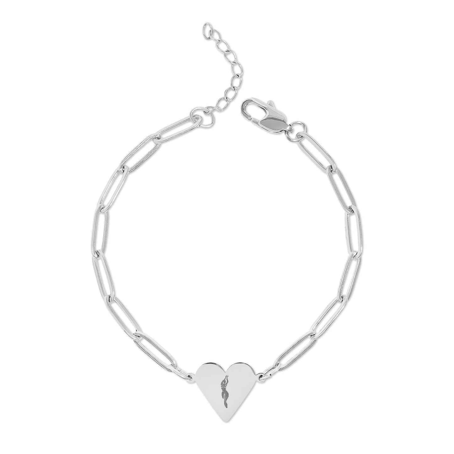 Typical Jordan Paperclip Heart Bracelet — Engravable Minimalist Heart Charm