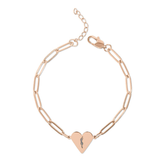 Typical Jordan Paperclip Heart Bracelet — Engravable Minimalist Heart Charm