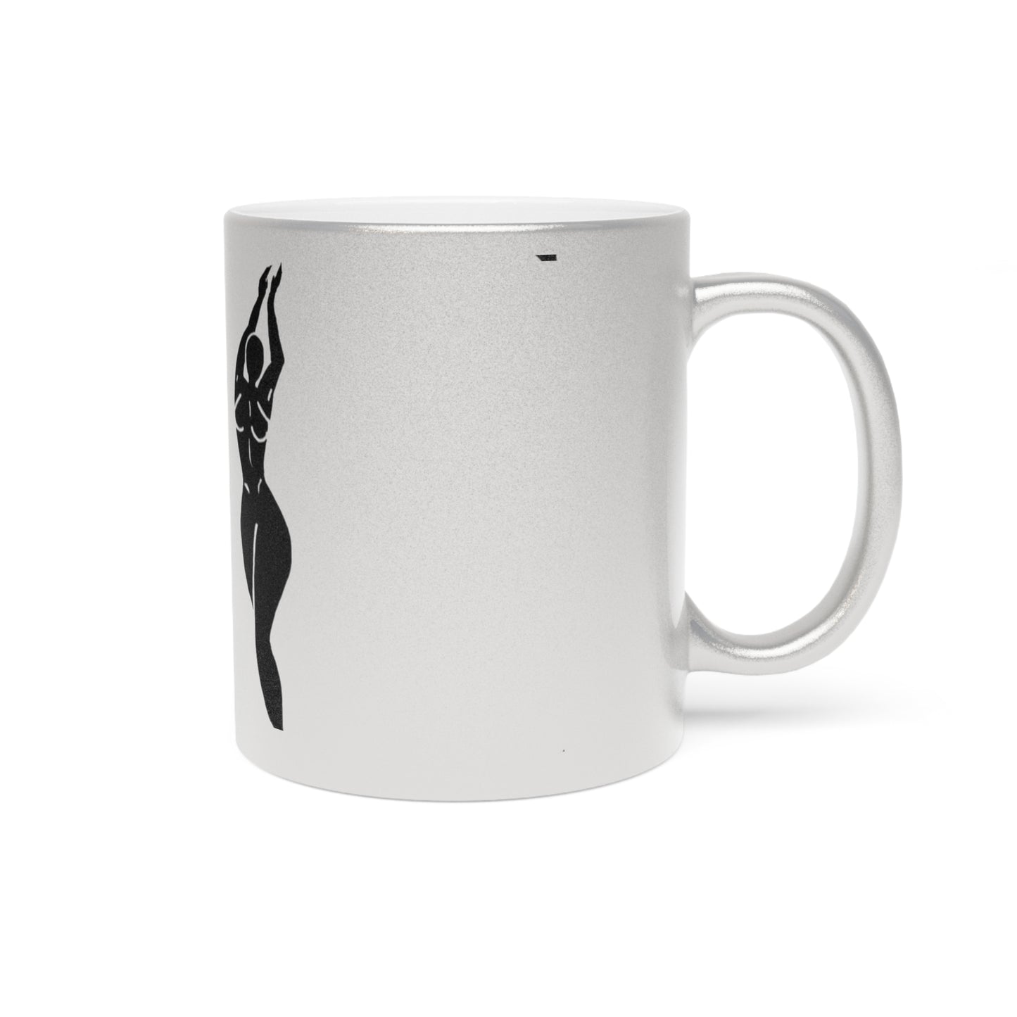 Elegant Metallic Mug - Artful Silhouette Design for Unique Gifting. Personalizable