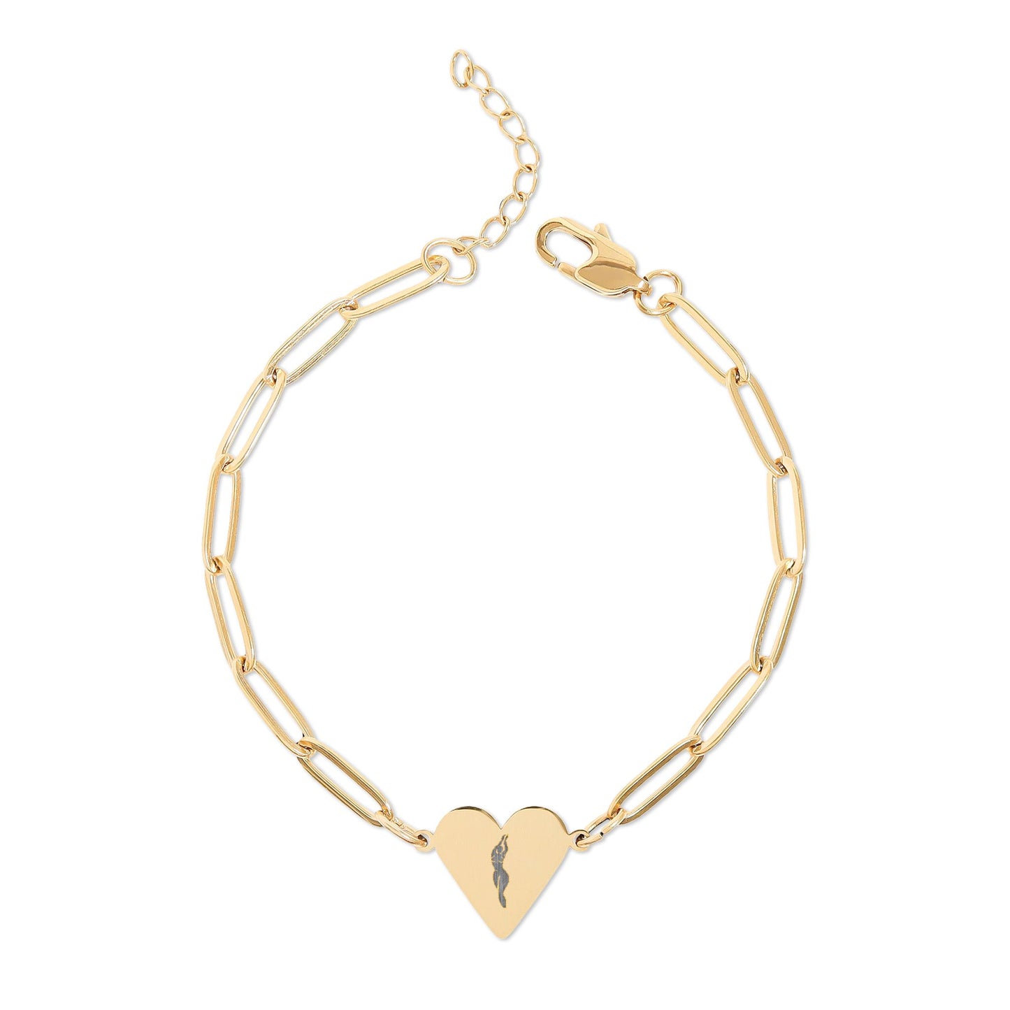 Typical Jordan Paperclip Heart Bracelet — Engravable Minimalist Heart Charm