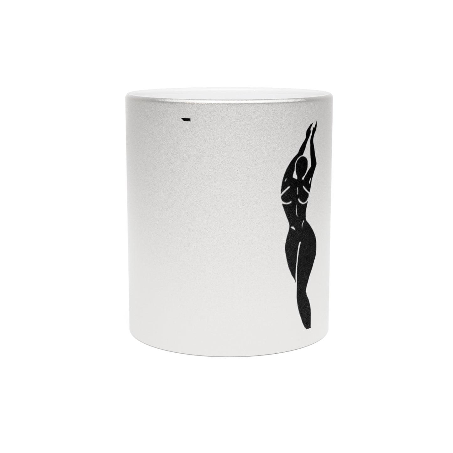 Elegant Metallic Mug - Artful Silhouette Design for Unique Gifting. Personalizable